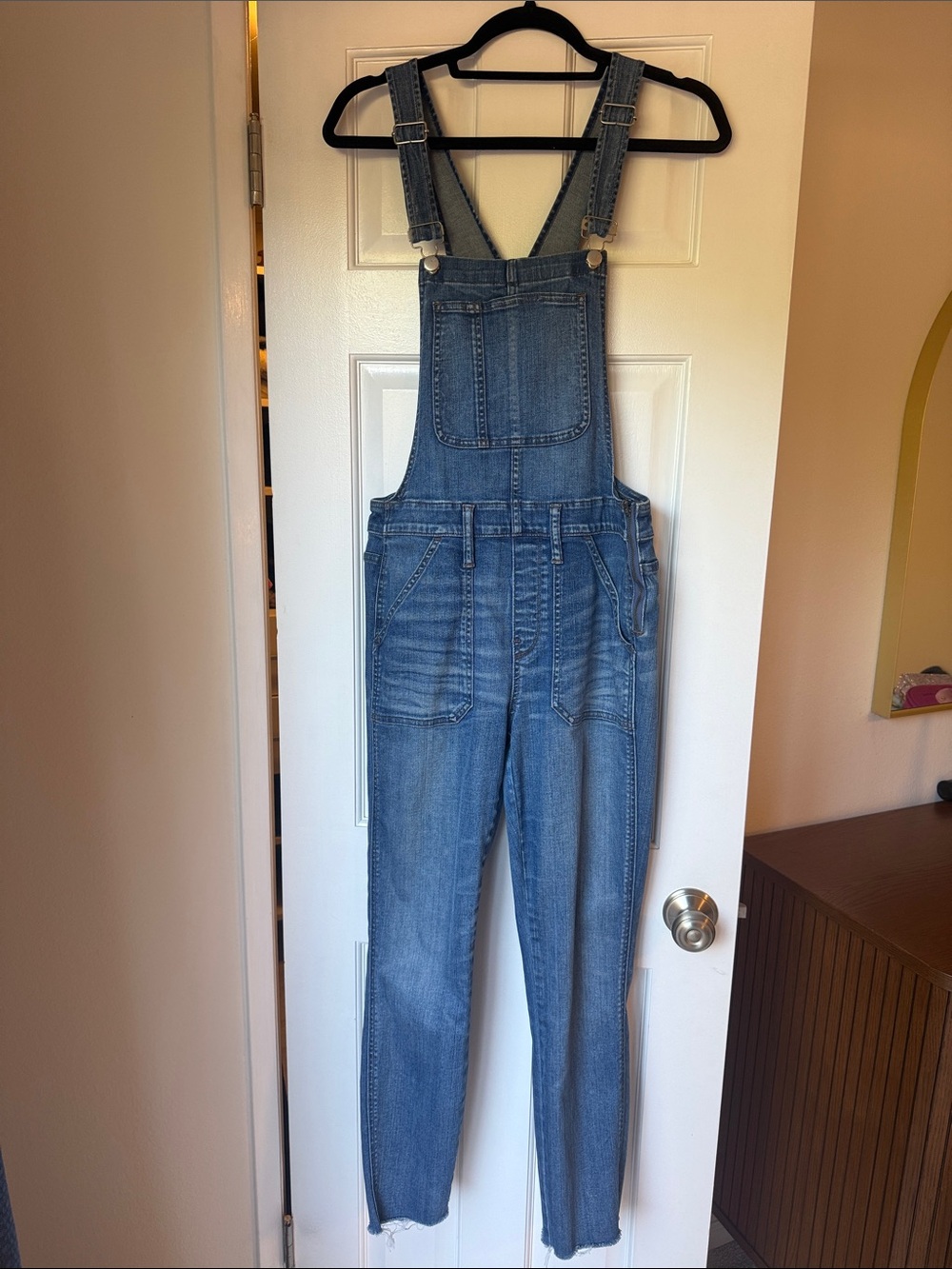Madewell Classic Blue Denim Overalls for Women - Casual Overall Jeans